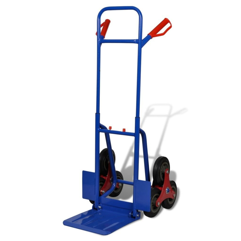 vidaXL 6-wheel Sack Truck with 200kg Capacity Blue-red Transport Carrier Cart