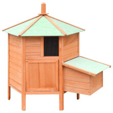 vidaXL Solid Pine & Fir Wood Chicken Cage 126x117x125cm Enclosure Habitat Coop