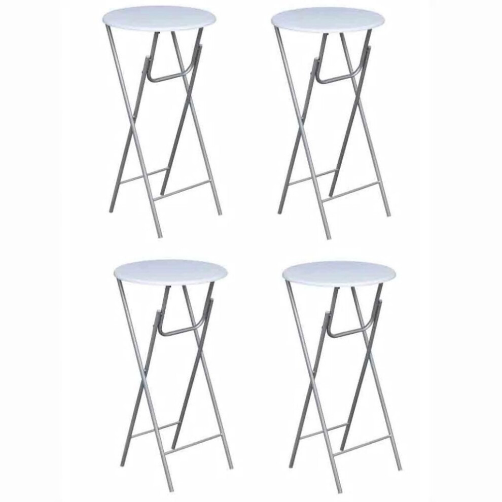 vidaXL 4x Bar Tables with MDF Tabletop White Foldable Bistro Furniture Desk