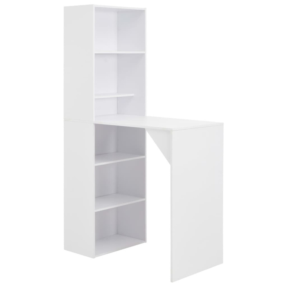 Vidaxl Bar Table With Cabinet Versatile White Home Breakfast Kitchen Table