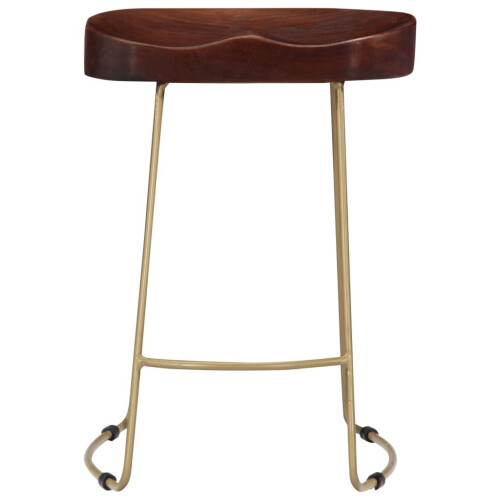 VidaXL vidaXL 2x Solid Mango Wood Gavin Bar Stools 46x38x52cm Kitchen Dining Seat 2