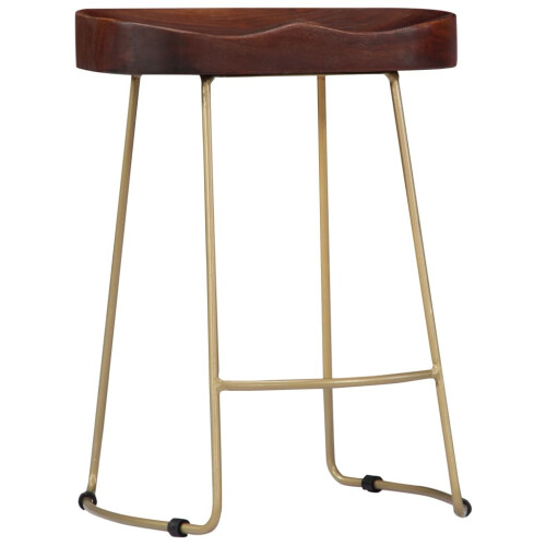VidaXL vidaXL 2x Solid Mango Wood Gavin Bar Stools 46x38x52cm Kitchen Dining Seat 1