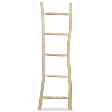 vidaXL Teak Towel Ladder with 5 Rungs 45x150cm Natural Rack Holder Bathroom