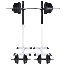 vidaXL Barbell Squat Rack with Barbell and Dumbbell Set 60.5kg Stand Holder