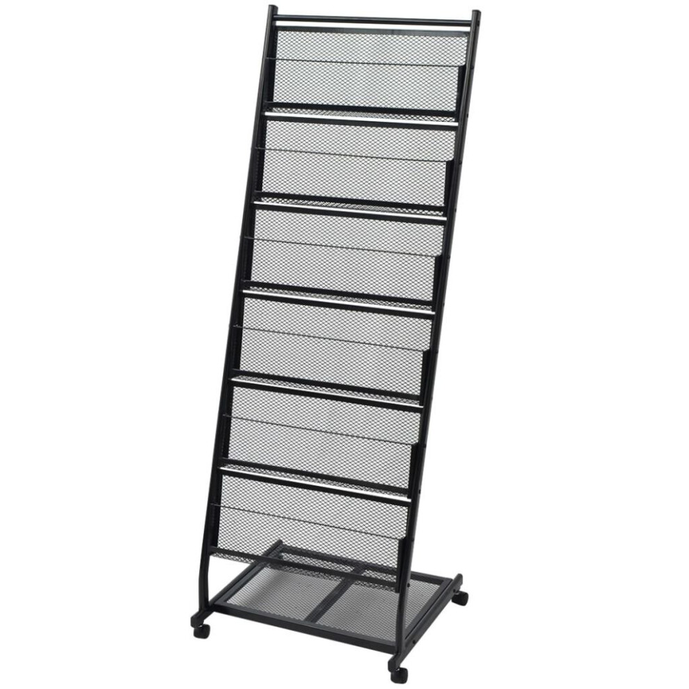 Vidaxl Magazine Rack Newspaper Letter Storage Stand Organiser Shelves Black A4