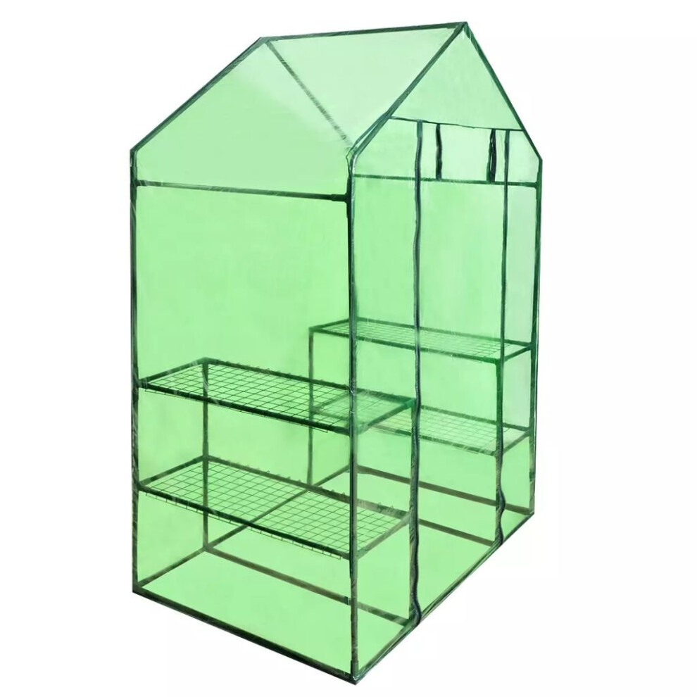 Walk-in Greenhouse with 4 Shelves Reinforced Portable Outdoor Lawn Garden