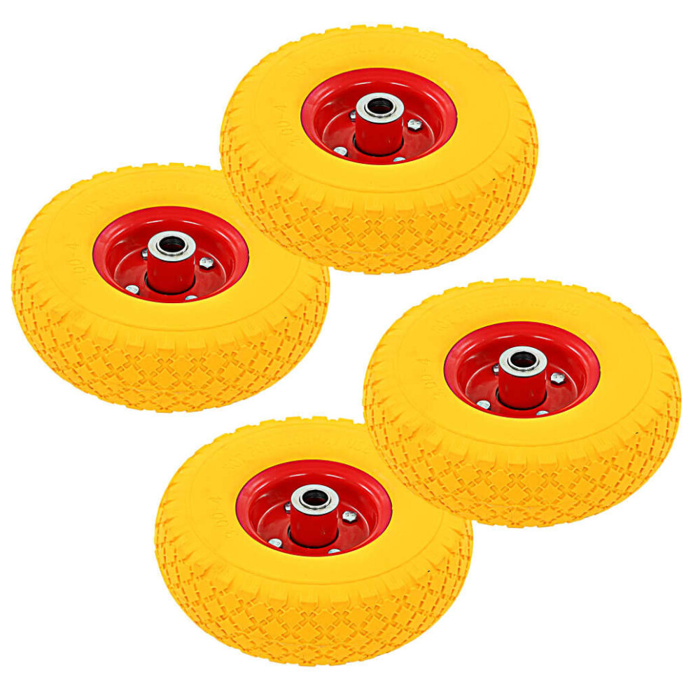 vidaXL 4x Sack Truck Wheels Solid PU 3.00-4 (245x82) Cart Wagon Trolley Tyre