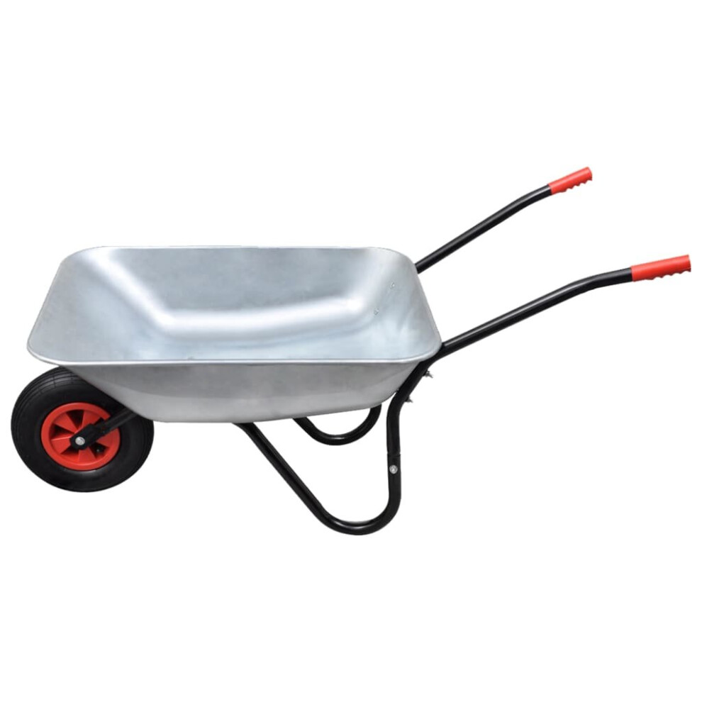 Garden Wheelbarrow Galvanized Wheel Barrow Hand Tool Garden Equipment 80 L