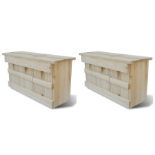 vidaXL 2x Sparrow Houses Wood 44x15.5x21.5cm Bird Habitat Home Nesting Box