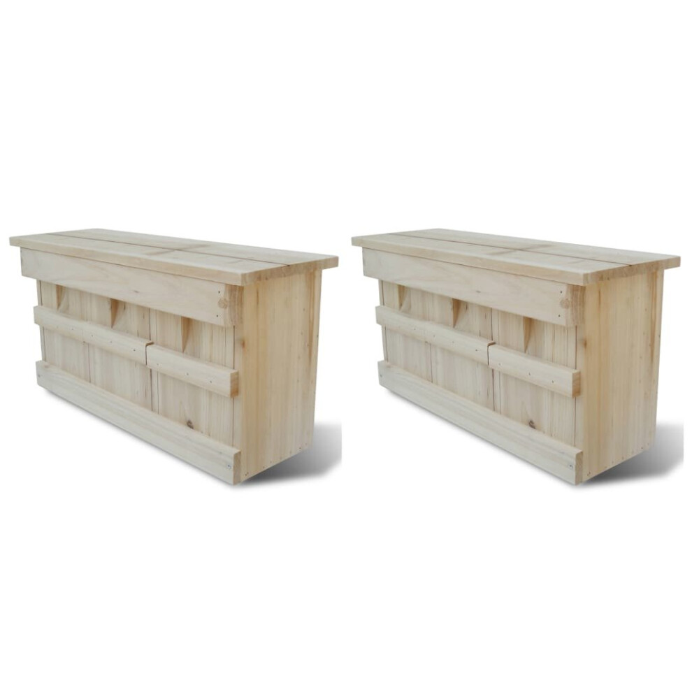 vidaXL 2x Sparrow Houses Wood 44x15.5x21.5cm Bird Habitat Home Nesting Box