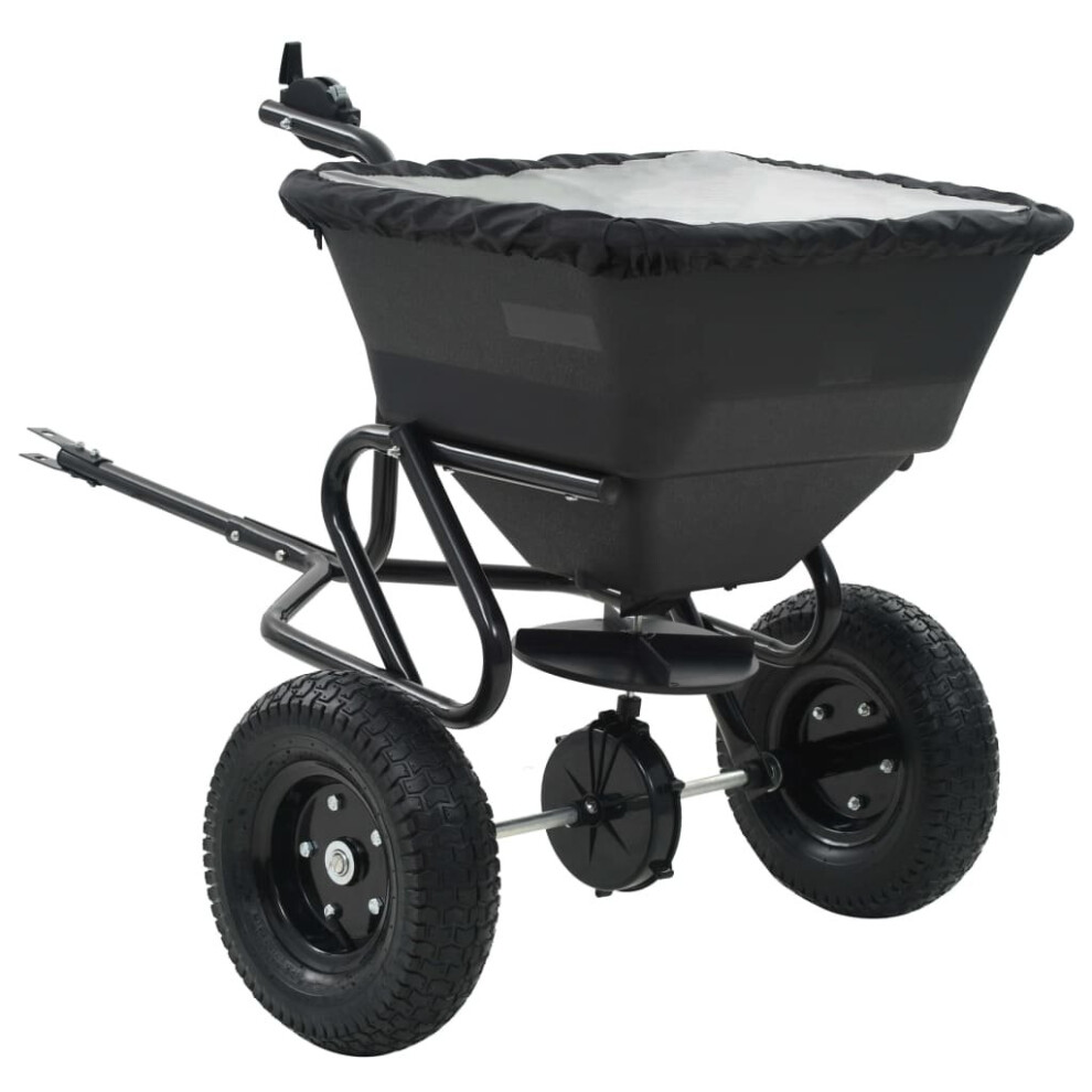 Vidaxl Tow Behind Salt Spreader Pvc And Steel 125X74x79cm 45L Lawn Fertiliser