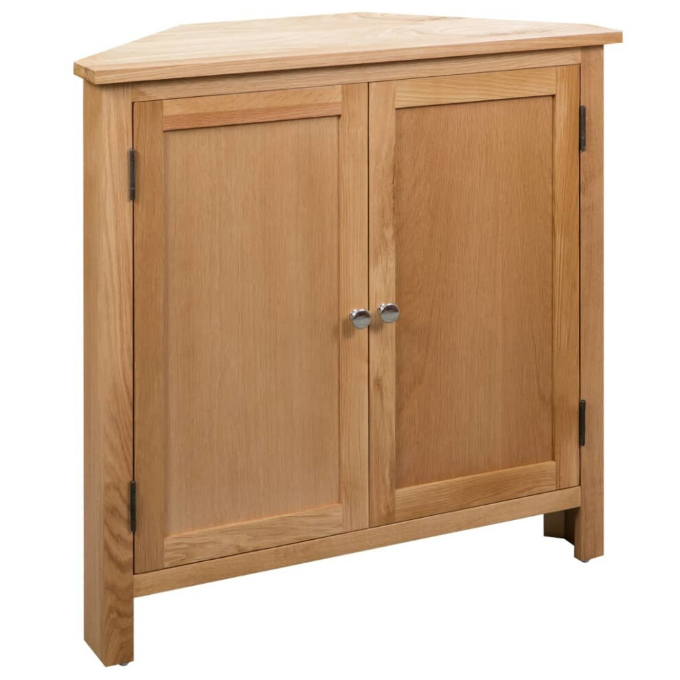 vidaXL Solid Oak Wood Corner Cabinet 80x33.5x78cm Storage Organiser Unit Chest