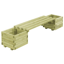 vidaXL Gartenbank mit Pflanzgefäßen Kiefernholz Imprägniert