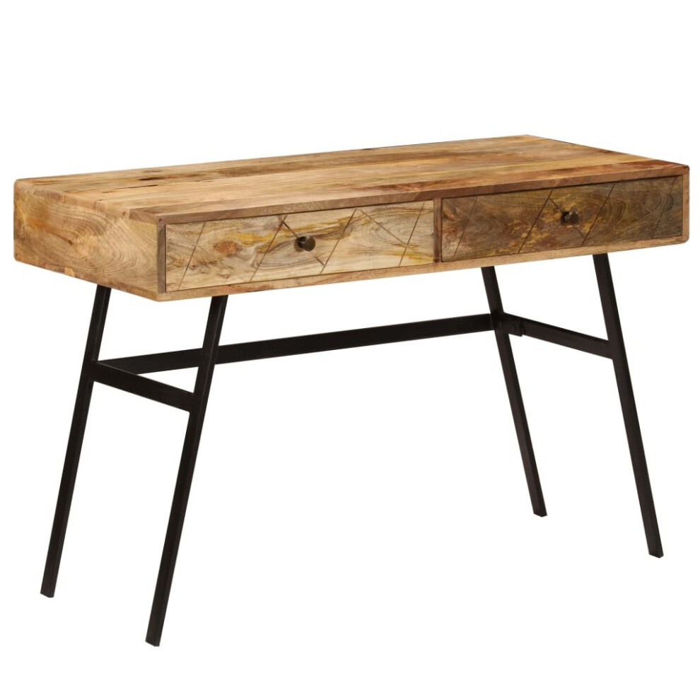 Vidaxl Solid Mango Wood Writing Desk With Drawers Office Computer Work Table