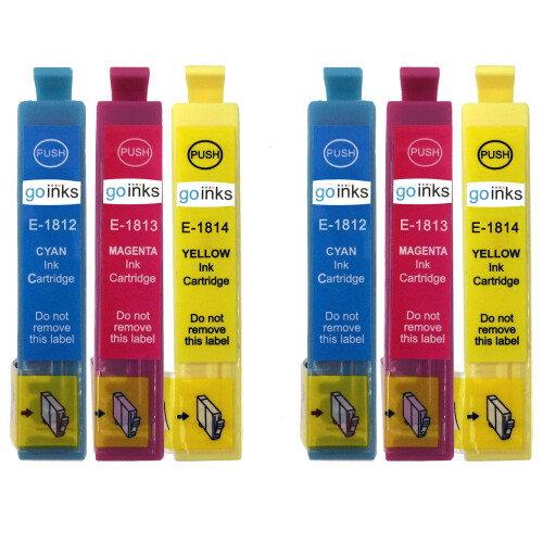 Compatible 2 Go Inks Set of 3 Ink Cartridges to replace Epson T1816