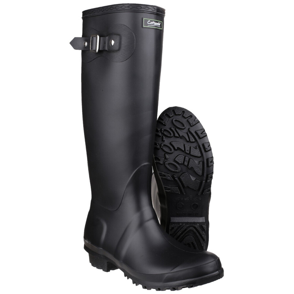 (4 UK, Black) Cotswold Sandringham Buckle-Up Womens Wellington Boots