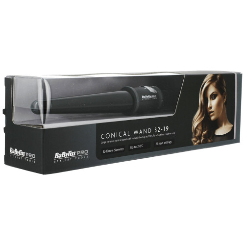 BaByliss BaByliss Pro Dial a Heat Κωνικό ραβδί 32-19mm με 25 ρυθμίσεις θερμοκρασίας Μαύρο