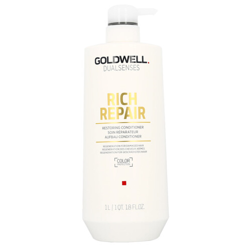 Goldwell DualSenses Rich Repair Restoring Conditioner 1000ml - Deeply Nourishes Dry, Damaged Hair, Reduces Breakage, Boosts Elasticity & Shine