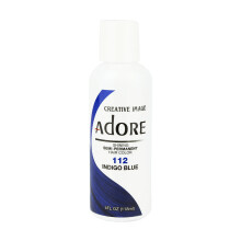 Adore Semi-Permanent Hårfärg - Vegansk och Cruelty-Free Blå Hårfärg - 4 Fl Oz - 112 Indigo Blue