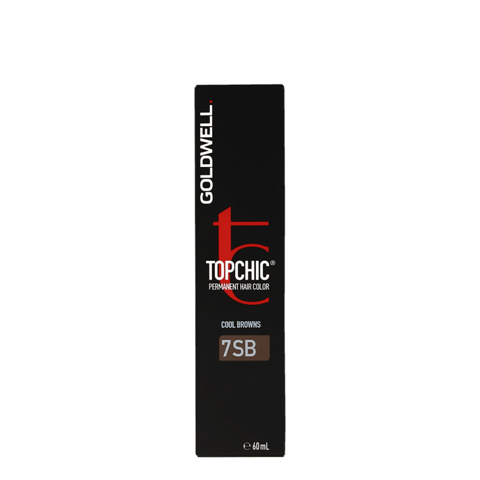 Goldwell Topchic Cool Brown Silver Beige 7SB Permanent Hair Color 60ml