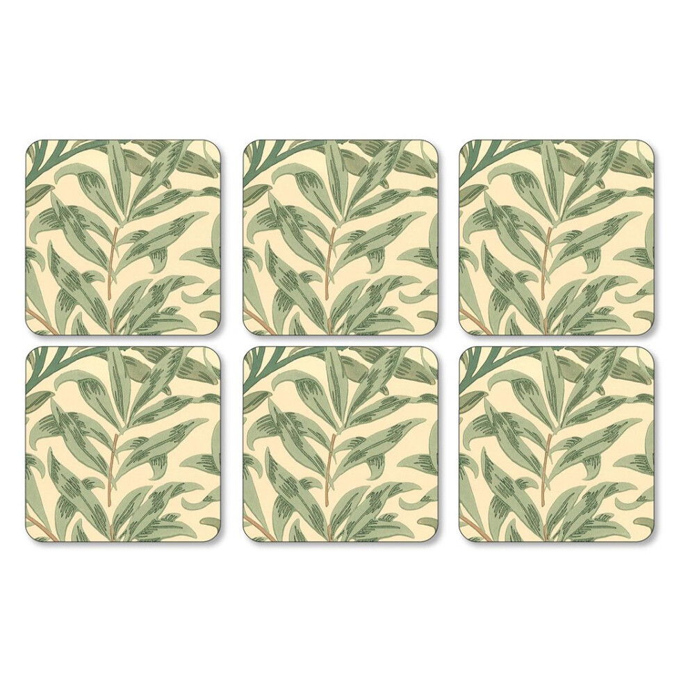 Pimpernel Willow Boughs Coasters, Set Of 6 Green