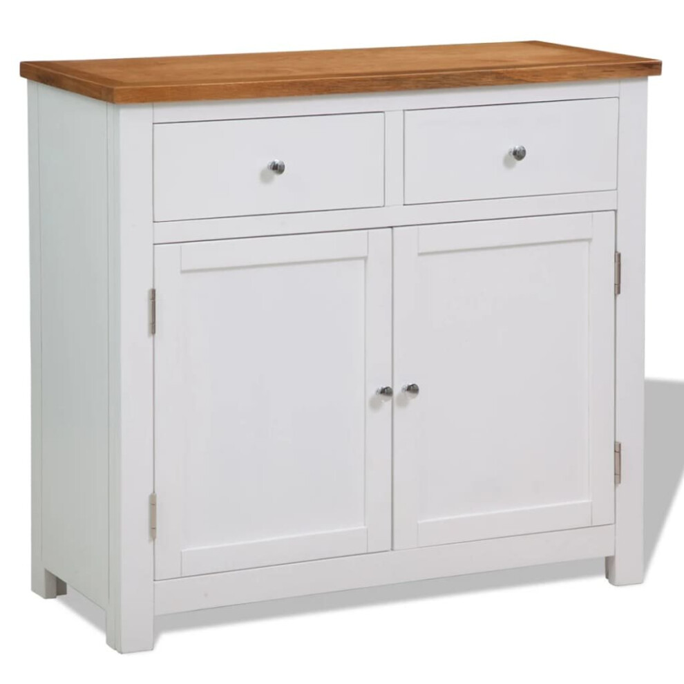 Vidaxl Solid Oak Wood Sideboard Storag Cabinet Organiser Buffet Hall Table