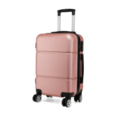 (Pink) 20 Inch Hard Shell ABS Cabin Suitcase 4 Wheels Hand Luggage One Piece