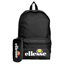 Ellesse Heritage Rolby Backpack + Pencil Case School College Sports Bag Black