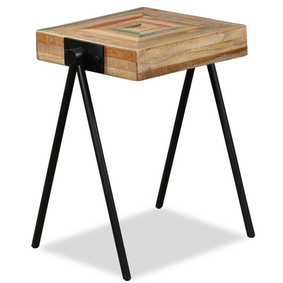 Vidaxl Solid Reclaimed Teak Side Table Living Room Furniture Telephone Stand