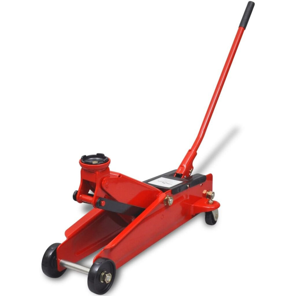 Low-Profile Hydraulic Floor Jack 3 Ton Red Car Trunk Lifting Wind Up Garage