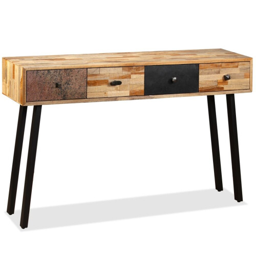 VidaXL vidaXL Solid Reclaimed Teak Console Table 120x30x76cm Living Room Sideboard 1