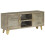 VidaXL vidaXL Solid Mango Wood TV Cabinet Grey with Brass 110x30x48cm Stand Unit 11