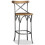 VidaXL vidaXL Solid Mango Wood Bar Stool Steel Cross Back Industrial High Chair Seat 5