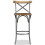 VidaXL vidaXL Solid Mango Wood Bar Stool Steel Cross Back Industrial High Chair Seat 2