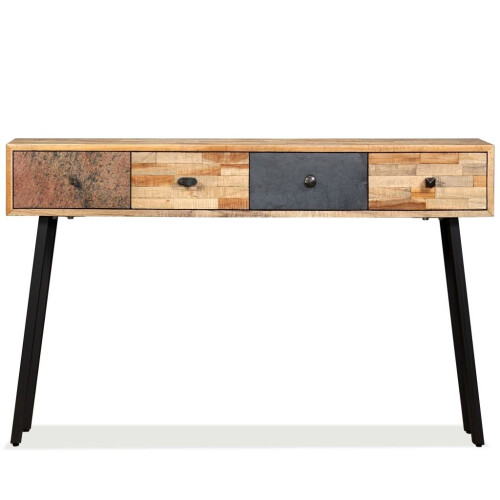 VidaXL vidaXL Solid Reclaimed Teak Console Table 120x30x76cm Living Room Sideboard 2