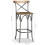 VidaXL vidaXL Solid Mango Wood Bar Stool Steel Cross Back Industrial High Chair Seat 10