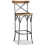 VidaXL vidaXL Solid Mango Wood Bar Stool Steel Cross Back Industrial High Chair Seat 6