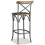 VidaXL vidaXL Solid Mango Wood Bar Stool Steel Cross Back Industrial High Chair Seat 3