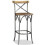 VidaXL vidaXL Solid Mango Wood Bar Stool Steel Cross Back Industrial High Chair Seat 7