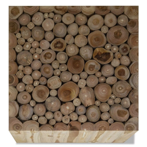 VidaXL vidaXL Genuine Teak Coffee Table 50x50x35cm Beige Side Living Room Furniture 2