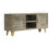 VidaXL vidaXL Solid Mango Wood TV Cabinet Grey with Brass 110x30x48cm Stand Unit 10