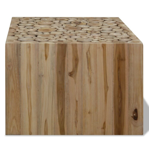 VidaXL vidaXL Genuine Teak Coffee Table 50x50x35cm Beige Side Living Room Furniture 1
