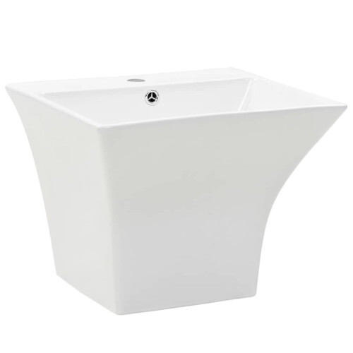 VidaXL vidaXL Wall-mounted Basin Ceramic White 500x450x410mm Bathroom Sink Wash Bowl 1