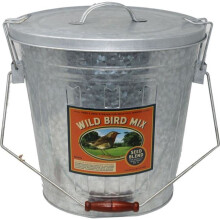 Audubon & Woodlink 25253 Rustic Farmhouse Seed Storage Bucket with Scoop - Galvanized