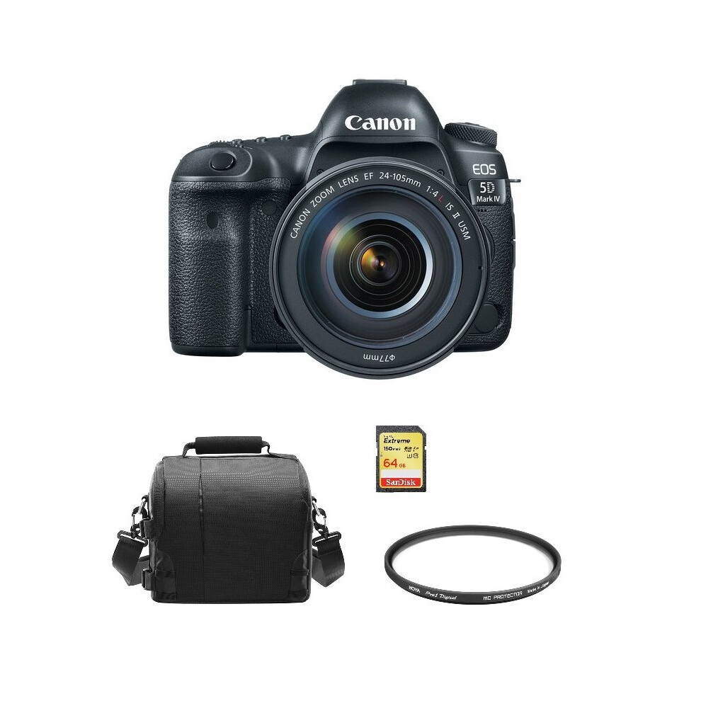 CANON 5D IV EF 24-105MM IS II USM+64GB SD card+Bag+HOYA 77mm Protector