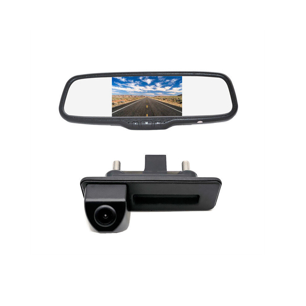 Rear View Backup Camera +Clip-On Mirror Monitor For Audi A1/A4l/Q3/Q5/S5/A8l/A6l 8414763633474
