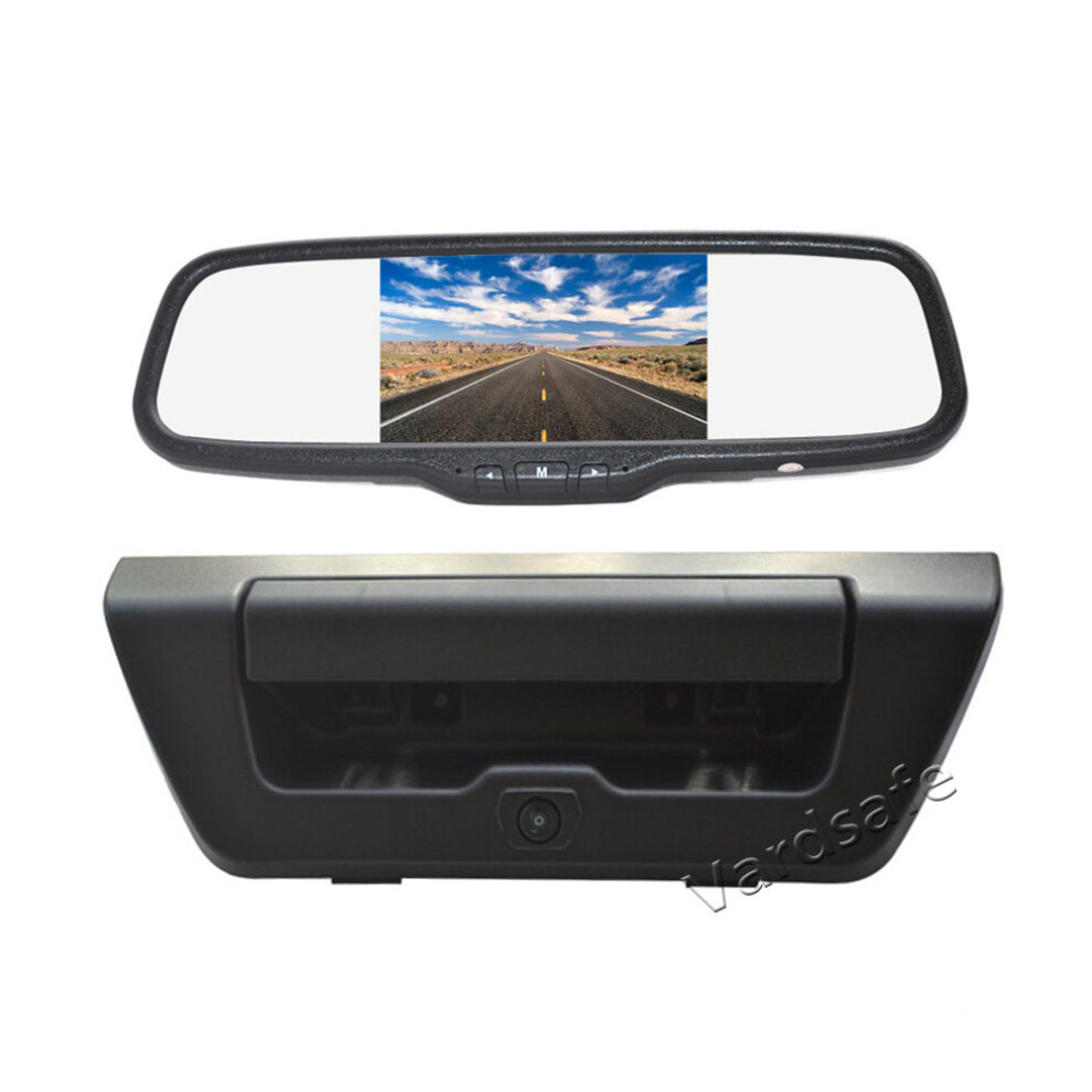 Vardsafe Tailgate Handle Reverse Backup Camera + Clip-On Rear View Mirror Monitor For Ford F150 (2015-2017) 8414763633504