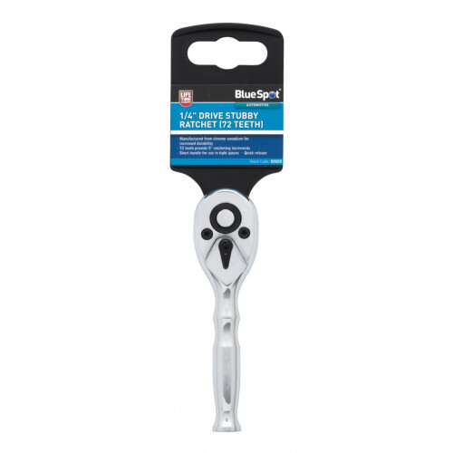 BlueSpot Stubby Ratchet 1/4" Drive 72 Tooth BlueSpot 02020 1