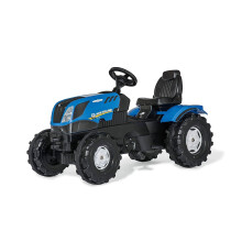 Rolly Toys New Holland T7 Pedal Tractor Opening Bonnet Adjustable Seat Extra Large Wheels Blue and Black Ages 3-8 Years