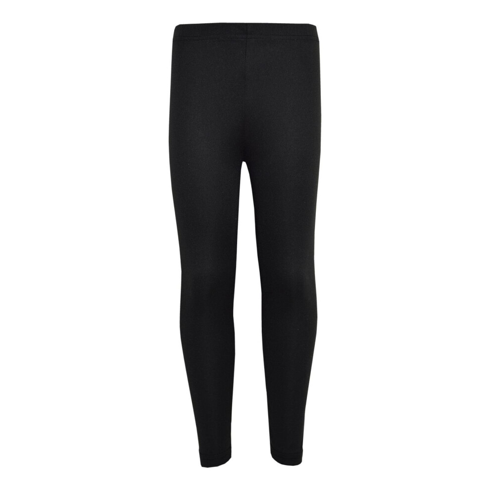 A2zkids (7-8 Years, Black) Girl's Legging Kids Plain Color School Fashion Dance Leggings New Age 5-13 Years